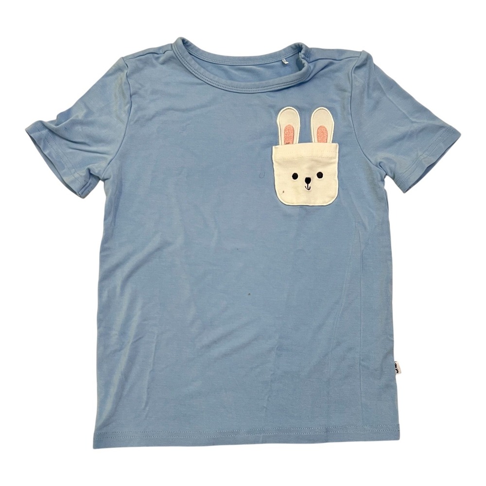Little Sleepies Play Blue Short Sleeve Bunny TShirt 4T Everyday Kids Wardrobe